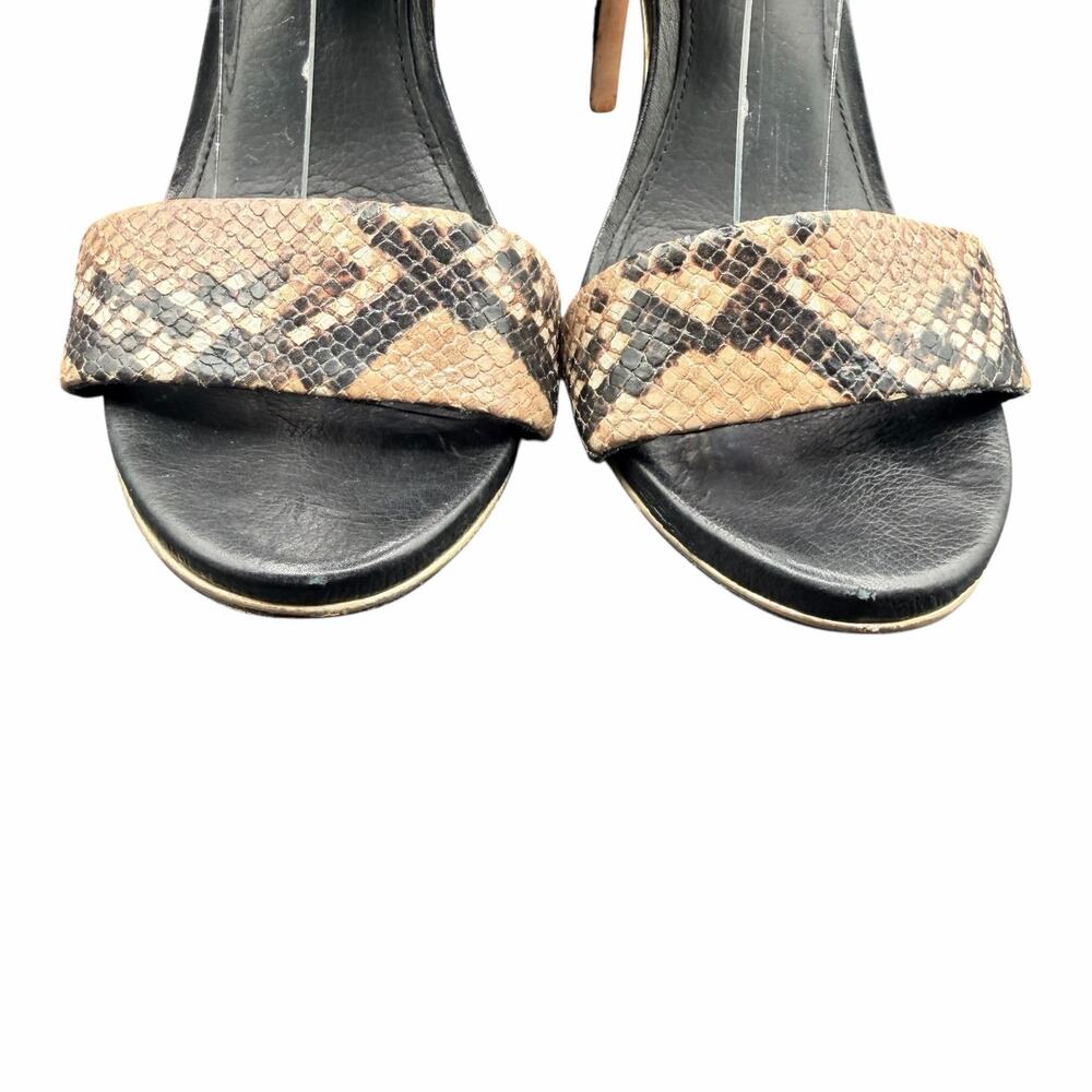 Coach Snakeskin Toe Strap Stiletto Heels Black Suede Ankle Cuff 8.5B - Picture 2 of 9